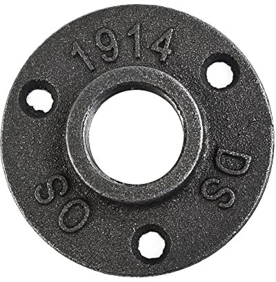 SHUNMIN Flansch Praktischer, universeller, langlebiger Flansch aus Eisen, schwarz, an der Wand montiert, 1/2 3/4, axialer Typ mit Rostschutz(6 Points for Three)