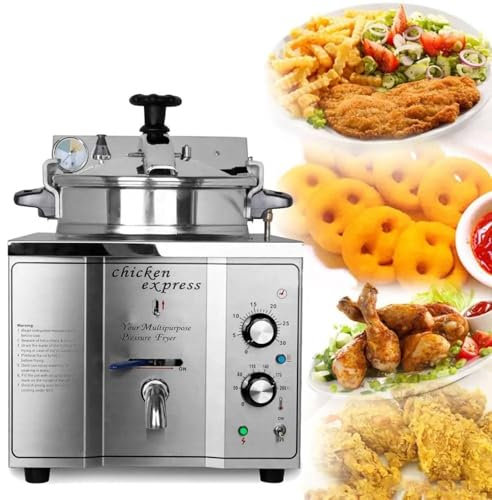 YYJYZH Estufa Comercial de Pollo Frito de Alta presión de 16L, freidora de presión de encimera eléctrica de 3.2KW, freidora de Pollo eléctrica Comercial, para Restaurante Snack Bar