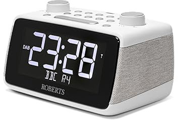 Roberts ORTUS4 FM/DAB/DAB+ Digital Radio with Bluetooth, Alarms and Over-Sized Display, white