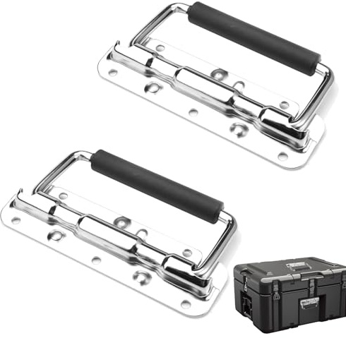 WQNNQW 2 Pièces Poignée,Poignee,Poignée Tiroir,Poignée De Tiroir,Poignet De Tiroir,Poignet De Meuble,Poignées De Caisse Pliantes, Pour Boîtes À Outils Ou Boîtes De Rangement(140mm)