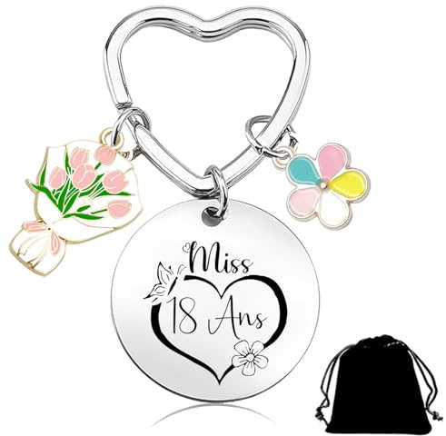 Lumengqi Porte-Clés 18 Ans Anniversaire, Cadeau Décapsuleur Personnalisé Mister/Miss 18 Ans, Idée Cadeau Original et Unique pour Garçon Fille, Fils, Sœur, Frère, Ami, Homme et Femme