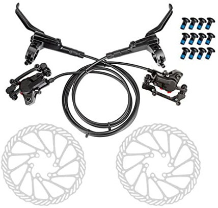 Peosaard Système de Frein à Disque hydraulique, Ensemble de Freins à Disque hydrauliques pour VTT, Ligne Avant et arrière, Frein Traction, pièces vélo Route Montagne Droite Gauche, disques vélo