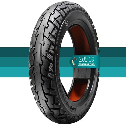 3.00-10 Motorcykeldäck Tubeless för Scooter Alla Underlag Slitstarkt 3.00x10 Hög Greppkraft 3.00 10 8PR 49J 300kPa Fram Bak