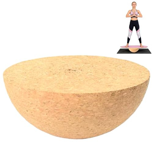 Balance Board Kork-Halbkugel aus massivem Kork Ø 30 cm Höhe 10 cm, 150kg Belastbar Gleichgewichts Trainer für Kinder und Erwachsene, Surf Balance Board Zubehör für Yoga, Koordination & Fitnesstraining