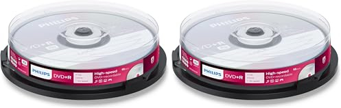 Philips Dvd+R 16X 120M 4 7Gb Cf.10 Campana (Confezione da 2)