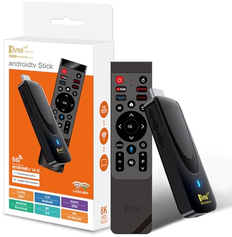 Android 14 bluetooth TV Stick, 2026 Largest 8K Streaming TV Stick,RAM 2GB ROM 16GB Dual WiFi 2.4G/5.8G 10K HDR 10+ Streaming Media Player