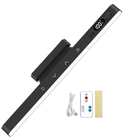 Da Sotto Ricaricabile | Lampada Sotto Mobile da 29 cm | Luce Magnetica Ricaricabile Regolabile a Cinque Temperature Colore con Batteria da Duemilacinquecento Milliamperora e Telecomando,per Scrivania