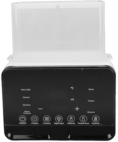 Bamjour 200 W Flaskvärmare, 9 i 1 Multifunktionell Smart Snabbvärmande LED-skärm med två Kammare med Torrkokningsskydd, för Uppvärmning Av Babymjölk och Mat (europeiska bestämmelser)