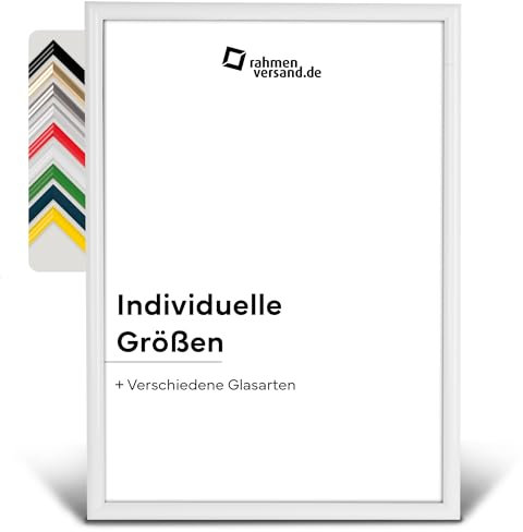 PANORAHMA BILDERRAHMEN Kunststoff Bilderrahmen 29,7 x 42 cm (DIN A3), Weiss/Bilder Rahmen zum Aufhängen/Kunststoff Rahmen mit Echtglas