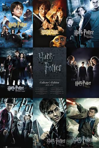Close Up Harry Potter - Poster (Collector's Edition 2001-2011 - Alle 8 Filmplakate auf einem Poster) (GröÃƒþe: 61cm x 91,5cm)