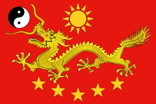 DIPLOMAT Flagge New Chinese Imperial | A New Flag for China | Querformat Fahne | 0.06m² | 20x30cm für Flags Autofahnen