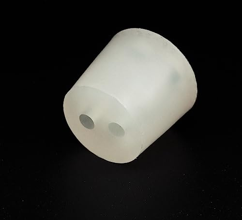 AlcoFermBrew Silikonstopfen mit Zwei Bohrungen - Konischer Stopfen mit 2 Löchern (32/26 mm)