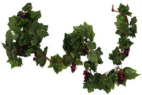 Gazechimp Künstliche Seide Blatt Weinrebe Garland Künstliche Weinrebe Blätter Traube Efeu Hängend Pflanze Blätter Girlande Hochzeit Home Decoration