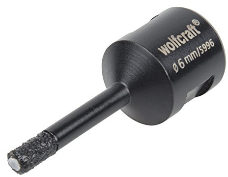 wolfcraft Bohrkrone, diamantbestreut „Ceramic“, für Winkelschleifer I 5996000 I Für die Installation von Sanitärbefestigungen und Kabeldurchführungen in Fliesen und Kacheln