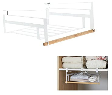 Compactor X Tend Panier de Rangement à Suspendre sous étagère, Blanc, 32,7 x 30,7 x H 14,5 cm, RAN9019