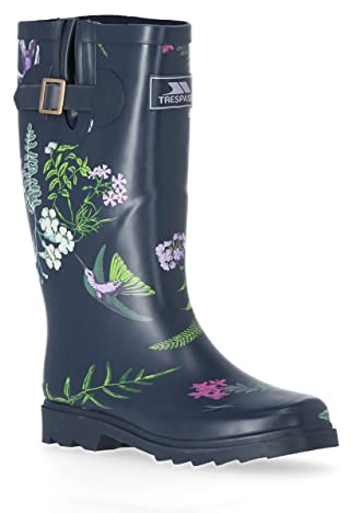 Trespass Wellie stövlar Wellington stövlar Welly stövlar full längd Elena, Kolibri tryck, 4 UK