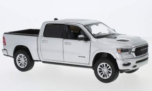 Unbekannt Dodge RAM 1500 Crew Cab Laramie, Silber, 2019, Modellauto, Fertigmodell, Motormax 1:24