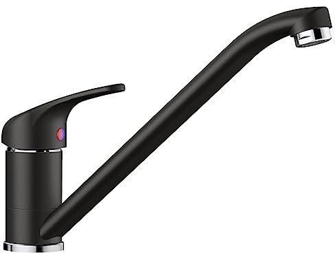 Blanco 526152 Daras Robinet d'évier de cuisine en granit Bec fixe Daras-noir-526152, Silgranite Noir, Hochdruck