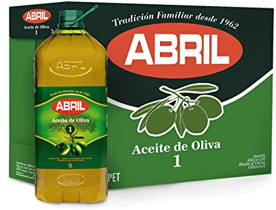 ABRIL - Aceite de Oliva Intenso, Equilibrado, Perfecto para frituras, cocinas en plancha y preparación de salsas (Pet 5 litros - Caja de 3 garrafas)