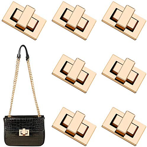 Taschenverschluss 7Pcs Metall Drehverschluss Geldbörse Sperre Geldbörse Push Lock Set Taschen Twist Turn Lock für Handtaschen,Geldbeutel,Damen Taschen (Gold)