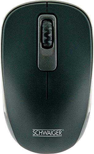 SCHWAIGER -OM1000 - Mouse ottico wireless wireless 2,4 GHz ricevitore USB Business Office 1200 DPI 3 tasti per mancini e destrorsi, nero