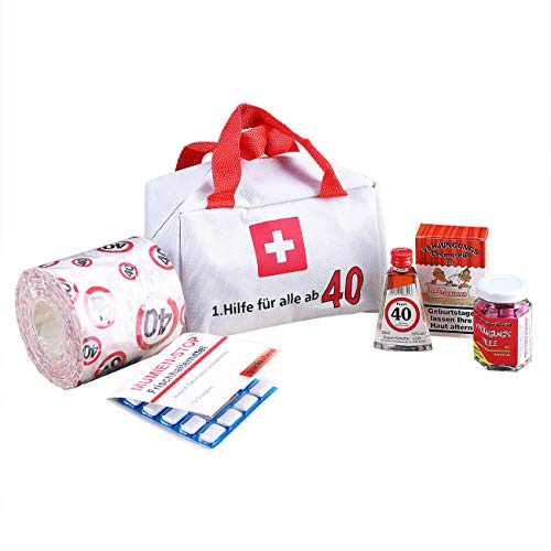 Lustapotheke® 40. Geburtstag Erste Hilfe Koffer für die Frau und den Mann zum (6-teilig) als lustige Geschenkidee