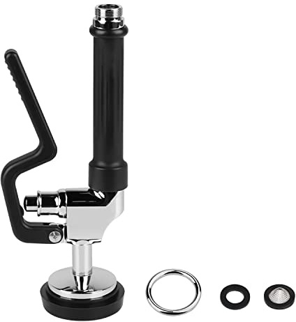 KWODE Pre-Rinse Spray Valve Replacement Head with Handle Grip Assembly for Commercial Kitchen Faucet 1.42 GPM High Pressure Commercial Dishwasher Hose Sprayer Nozzle for Restaurant Industrial Kitchen