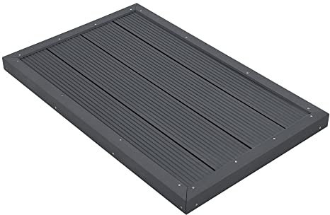 [en.casa] Piatto Doccia da Esterno in WPC Pedana Antiscivolo per Giardino Piscina Terrazzo Base Doccia Resistente ai Raggi UV Portata 150 kg 101x63x6 cm Grigio Scuro