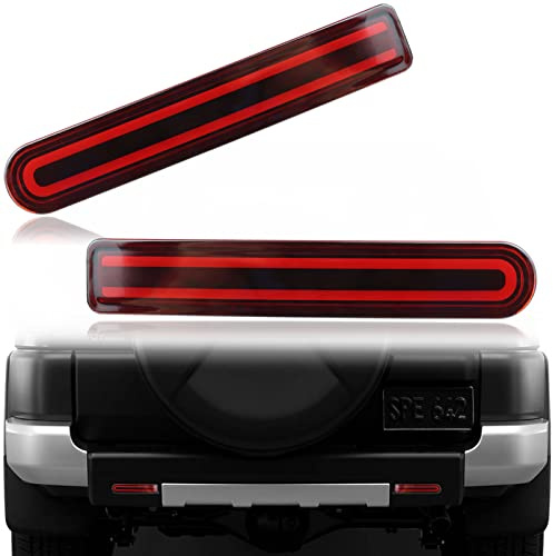 PGTOPONE DRL Red Lens LED Rear Fog Daytime Running Lamp Dynamic Sequential LED Turn Signal Light Function Compatible with Toyota FJ Cruiser 2007-2022 Accessories