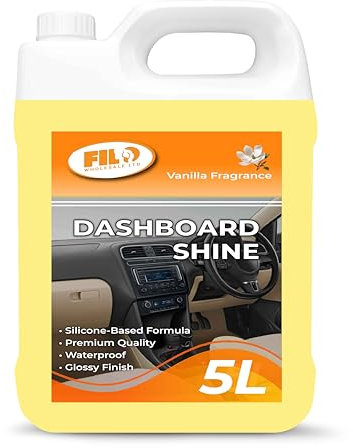 FILO Car Dashboard Cleaner & Interior Shine 5L – Vanilla Fragrance | Ultimate Car Interior Cleaner & Dashboard Restorer | Professional-Grade Formula for Plastic, Vinyl & Trim with Refreshing Scent