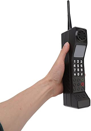90er-Jahre-Telefon-Requisite, Handy-Ornament, Retro-Ziegel-Handy-Ornament, Retro-Handy-Modell, für 80er-90er-Party-Dekorationen, für Zuhause, Wohnzimmer, Dekoration, Desktop-Dekoration(Schwarz)
