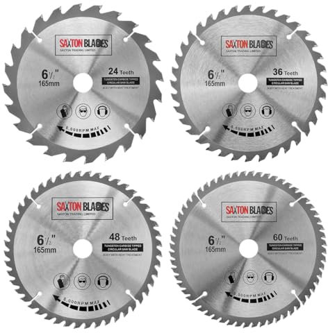 TCT165MXDSK Saxton TCT Circular Wood Saw Blades 165mm x 20mm (16mm Ring) Pack D Compatible with Bosch Makita Dewalt etc