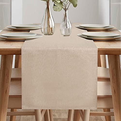 ARVOV Tischläufer Wasserdicht Tischläufer Modern Läufer Tisch Frühling Modern Grün für Outdoor Balkon Innen Party Deko (Khaki, 40x180cm)