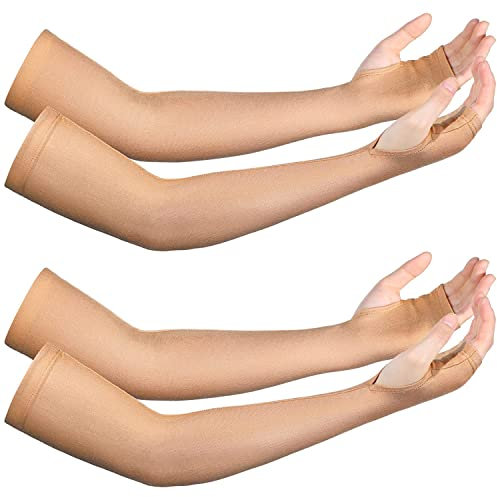 Grafanty Elderly Skin Protection Sleeves Arm Protectors for Thin and Bruising Compression Washable Men Women Bruise Protective Arm Sleeve for Thin Skin Elderly Women Prevent Products 2Pair