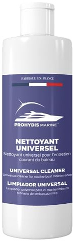 Prohydis Marine - Limpiador universal, gelcoat, acero inoxidable, madera, pintura, vidrio, vinilo, esquí, cromo, plexi, etc. / Diseñado y fabricado en Francia