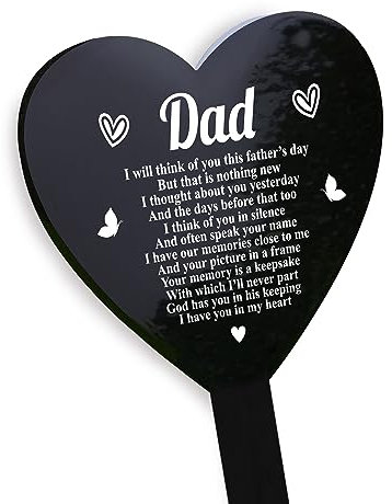 RED OCEAN Dad Fathers Day Memorial Plaque Stake Ornament Grave Remembrance Item Memorial Gift For Dad