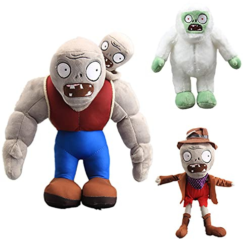 Laruokivi 3 piezas Gargantuar & Zombie Yeti & Cowboy Zombie Juguete de peluche Figuras de juego de peluche Muñeca de peluche
