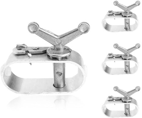 WJUAN 4 Pezzi Tendifilo per Recinzione, Tendifilo in Lega di Alluminio, Manico Girevole a Farfalla, Fibbia, Tiranti per Filo Acciaio, Adatto per Recinzioni, Grucce, Tende da Campeggio