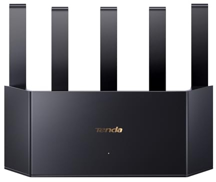 Tenda Router WiFi 6 AX3000 de Doble Banda Router inalámbrico para Redes domésticas con 5 Antenas de Alta Ganancia de 6dBI, enrutador de Alta Velocidad con 4 Puertos Gigabit, Compatible con WPA3, VPN