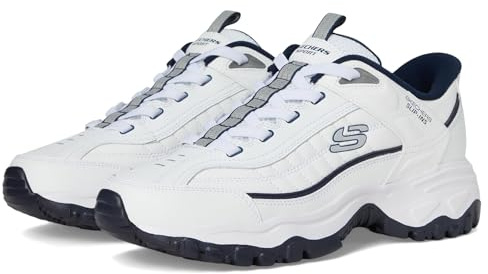 Skechers Men's Afterburn E'Lite Grill Corporal Hands Free Slip-in Sneaker,White/Navy,11 Wide