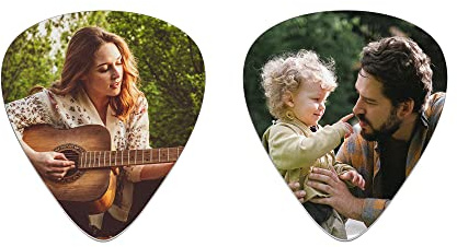 Zysta Personalisierte Plektrum Foto Plektren Gitarre MIT Wunschbild 2/4/6 Stück Guitar Picks Bass-Plektren für Bass E-Gitarre Akustikgitarre Ukulel (2 Stück)
