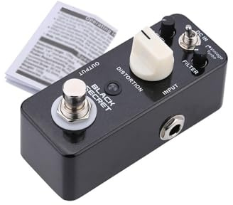 Mooer Black Secret Micro Mini Distortion Elgitarreffektpedal True Bypass Vintage Turbo för Elgitarrspelare Svart Aluminiumlegering