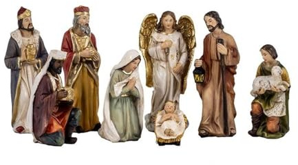 Inmaculada Romero IR Nacimiento Misterio Belén 8 Piezas 12 cm. Figura Navidad Niño Jesús Virgen María San José Reyes