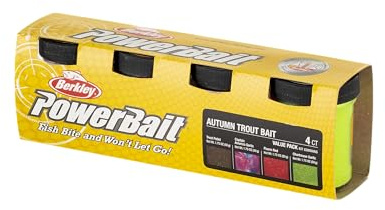 Berkley PowerBait Trout Dough Season Pack, 4 colori e sapori per la pesca alla trota tutto l'anno, esche profumate e modellabili per laghi, fiumi e torrenti, tutti i livelli di abilità, primavera