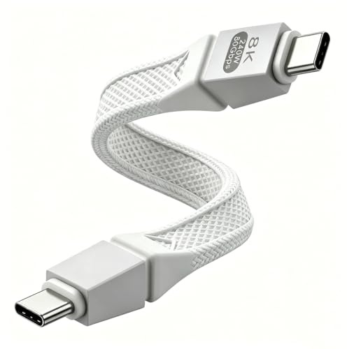 HUHANGGod Cable USB C de 80gbps, USB corto 4 2.0 240w, cable de datos de cuarta generación soporta 120gbps de mejora de ancho de banda y 16@30Hz 8K@60Hz Compatible con Thunderbolt 4/5, MacBook(13 cm)