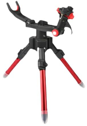 Trípode para Caña de Pescar, Portátil, Ligero Y Plegable, Ajustable para Pesca Desde, Corto Rojo