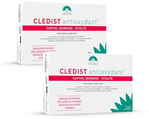 CLEDIST ANTIOXYDANT Lot de 2X60 comprimés | Le Complexe Antioxydant aide à Protéger les Cellules contre le Stress Oxydatif | La Vitamine C réduit la fatigue et renforce l’immunité