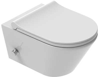 VIBA TORNADO Wand-WC mit Bidetarmatur | Kalt-/Warmwasser | Soft-Close (mit Bidet + Armatur Kaltwasser)