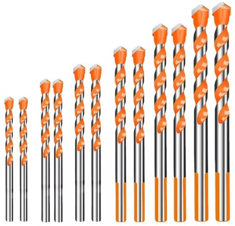 Juego de brocas de carburo de tungsteno de 3 a 12 mm para metal, cerámica, hormigón, madera, alta resistencia al desgaste para taladros eléctricos, 7 unidades (12 piezas)