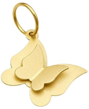 Pendentif Femme – or 18 carats – 0.43 gr – design petit papillon intérieur, finition mate élégante – Valeur refuge – Idée cadeau – poinçon 750 – Certificat d’authenticité – Salia Gold Paris